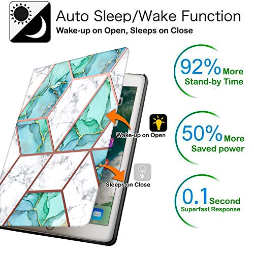 Image of DuraSafe Cases for iPad Mini 7.9 Inch 3rd 2nd 1st Gen [ Mini 3 Mini 2 Mini 1 ] A1599 A1489 A1432 A1599 A1489 A1432 MGYE2HN /A MGNR2HN /A Printed Smart PU Leather Flip Folio Book Cover - Marble Green