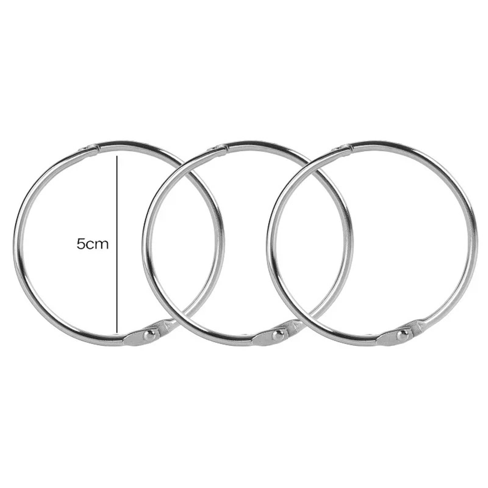 100pcs 50mm Metallo Allentato Foglia Raccoglitore Anelli Notebook Schede Indice Album Rilegatura Clip FAI DA TE Multifunzionale Bind Anello Forniture per Ufficio