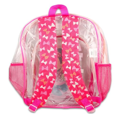 Sac à dos enfant Minnie Mouse rose transparent grand format 40 cm