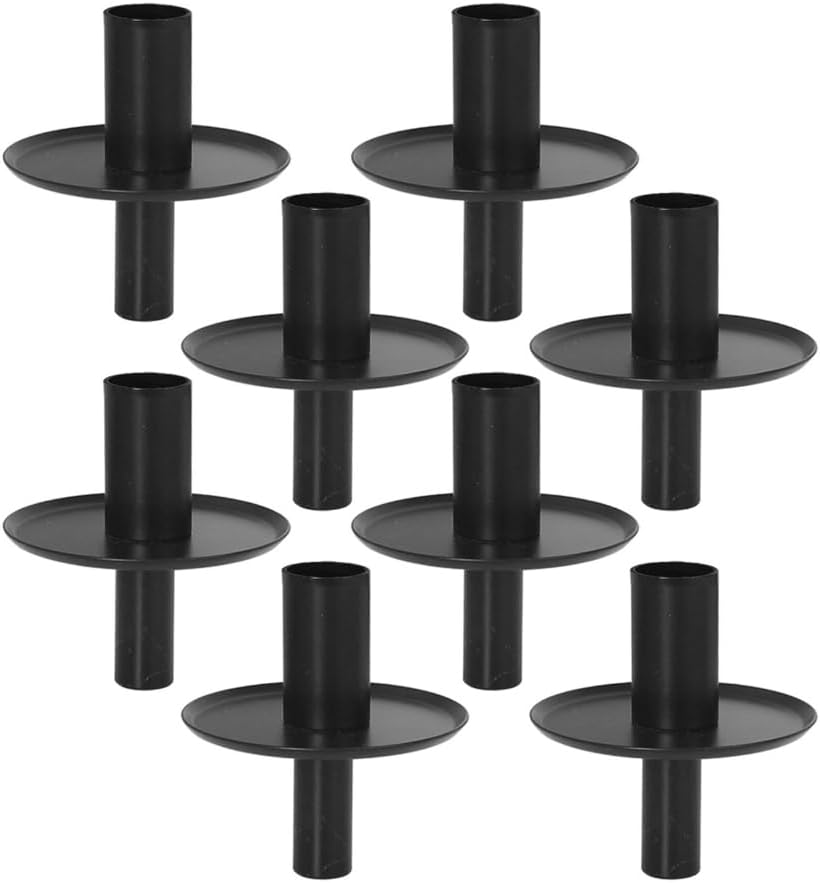 Black Metal Candle Holders for Wine Bottles Perfect for Evening Event 4/8Pcs Set
