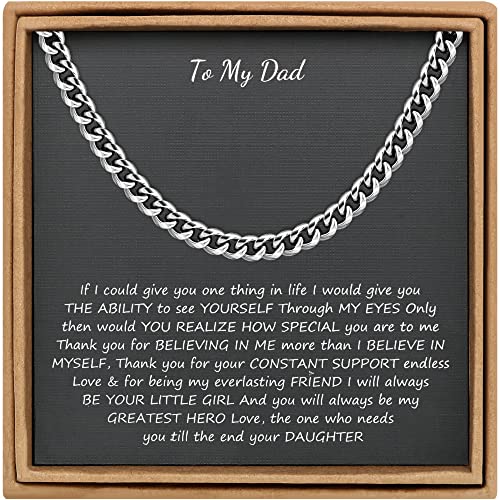 Image of JoycuFF Mens Cuban Link Chain Necklace for Boyfriend Gold Silver Stainless Steel 6MM 10MM Hip Hop Anniversary Birthday Christmas Jewelry for Men