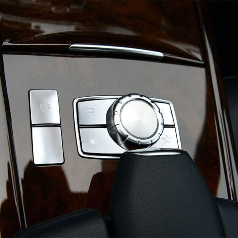Car Center Console Multimedia Panel ES Buttons Cover Trim Stickers for Mercedes Benz E Class W212 2010-2015 (C)