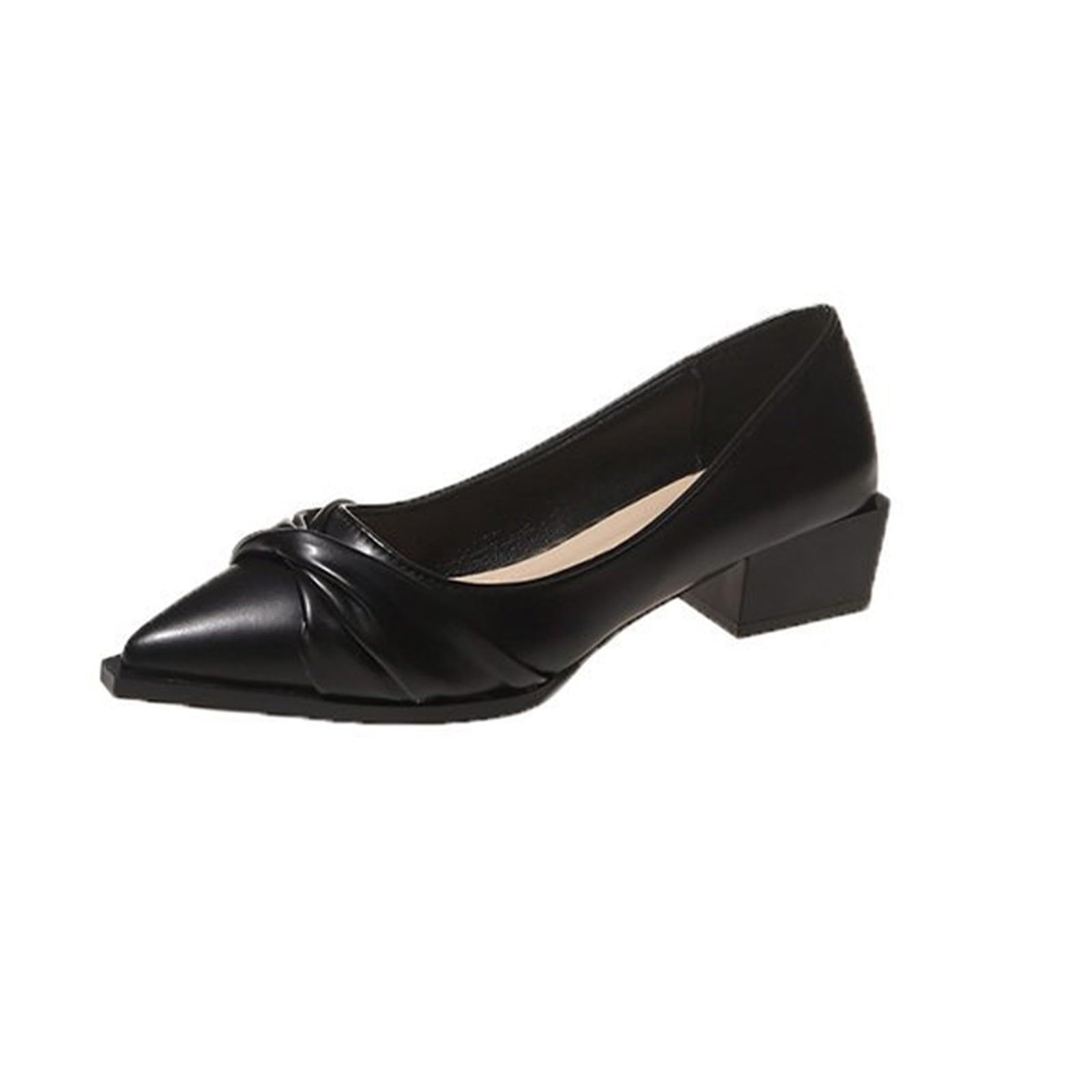 Scarpe da donna con tacco a blocco, eleganti e con punta | Scarpe basse e alte, sandali chiusi con tacco, in pelle, scarpe da lavoro, scarpe da sera