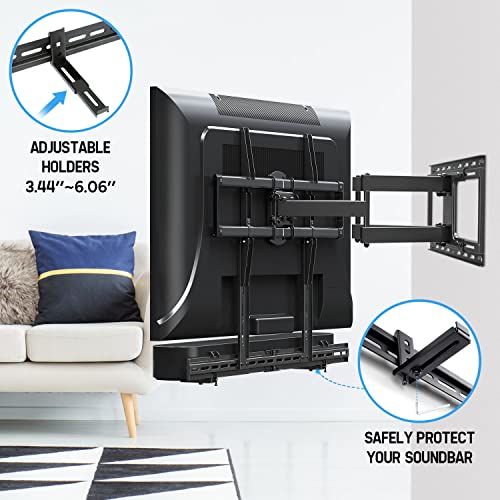 Mounting Dream Soundbar Mount For Most Soundbars With Holes/Without Holes Up To 13Lbs, Sound Bar Mount Bracket With Holders Extend 3.44" To 6.06", Fits Tv Max Vesa 800X400Mm #TOP2