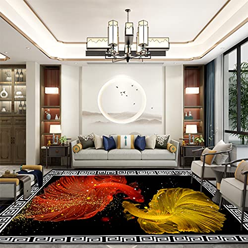 自然風景 プリント ラグ カーペット 廊下 玄関 ベッド 100*180cm ベッドサイド 装飾 マット 敷物 カーペット キッチン ラグ リーフ柄 海 魚 カラー ラグマット きれい おしゃれ 北欧 お部屋 ソファー リビング プレゼント チェアマット