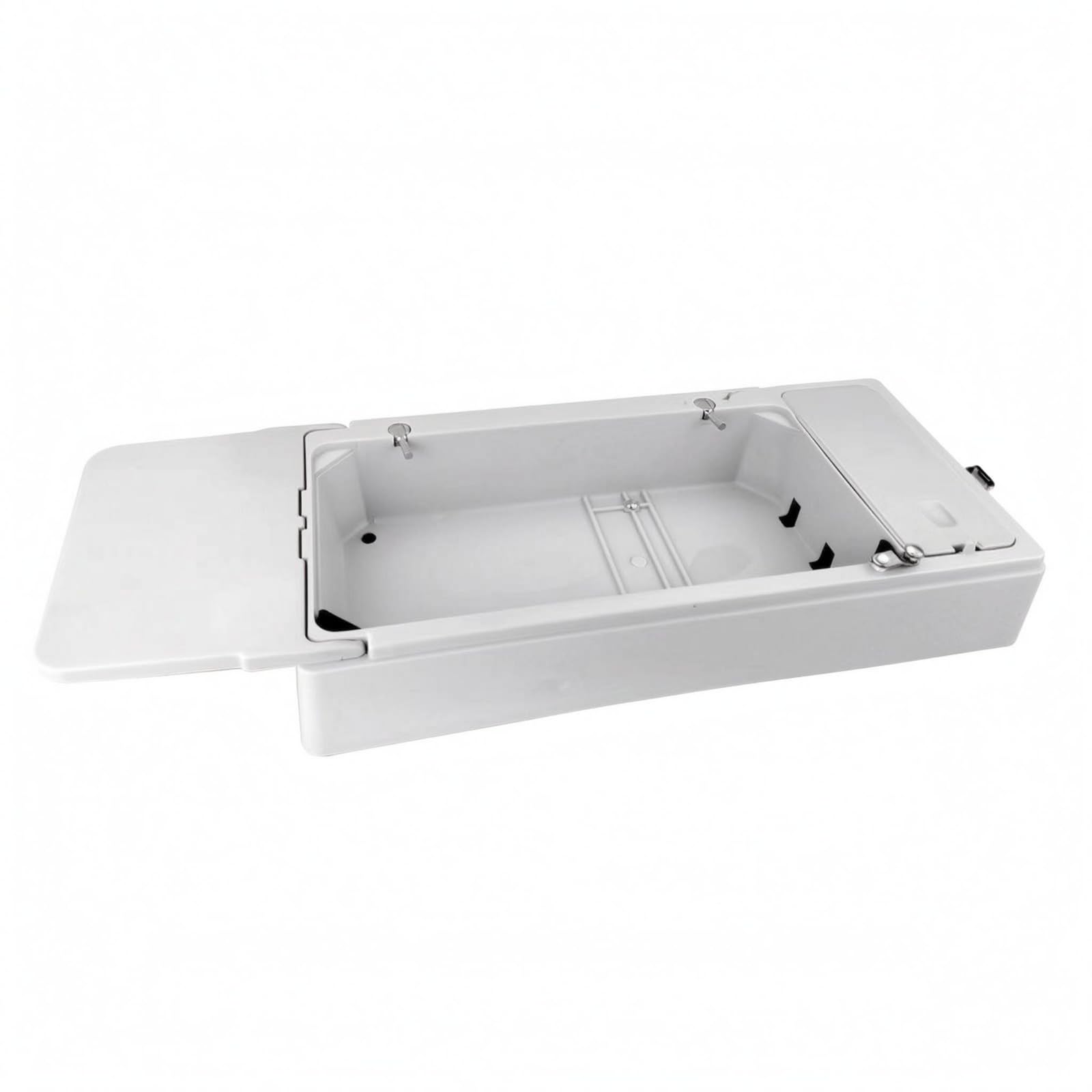 Base Máquina Coser Moldeado Rígido Soporte Hilo Coser Paneles Abatibles Almacenaje, Gris, Gris Claro