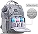 KiddyCare Diaper Bag Backpack | Baby Diaper Bags with Changing Station for Mom | Multifunction Travel Back Pack Maternity Baby Bags Waterproof Tote Bag Spacious, Unisex Stylish | Gray