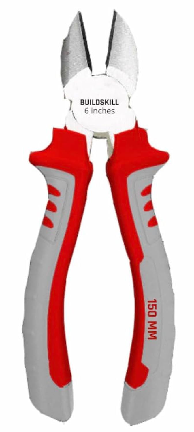 Buildskill 6" Diagonal Cutting Pliers Tool with Sharp Carbon Steel Blades & Comfort Grip - Durable Rust-Resistant Pliers for Cutting, Twisting & Bending Wire, Cable - Minimal Hand Fatigue (B0D79GCDCG) Amazon Price History, Amazon Price Tracker