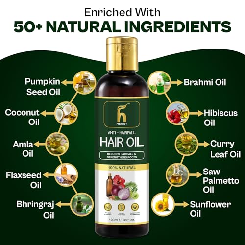 Image of Anti Hairfall Hair Oil For Men & Women | Promotes Hair Growth & Reduces Hair Fall | With Hibiscus, Almond,Castor, Amla, Neem,Coconut and Bhringraj Oil | | 100 ml