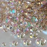 Laopottbeads 800Pcs 4/6/8/10mm Crystal Glass Beads for Jewelry Making Beads for Bracelets Necklace Pendants Making Supplies(Silver Champagne)