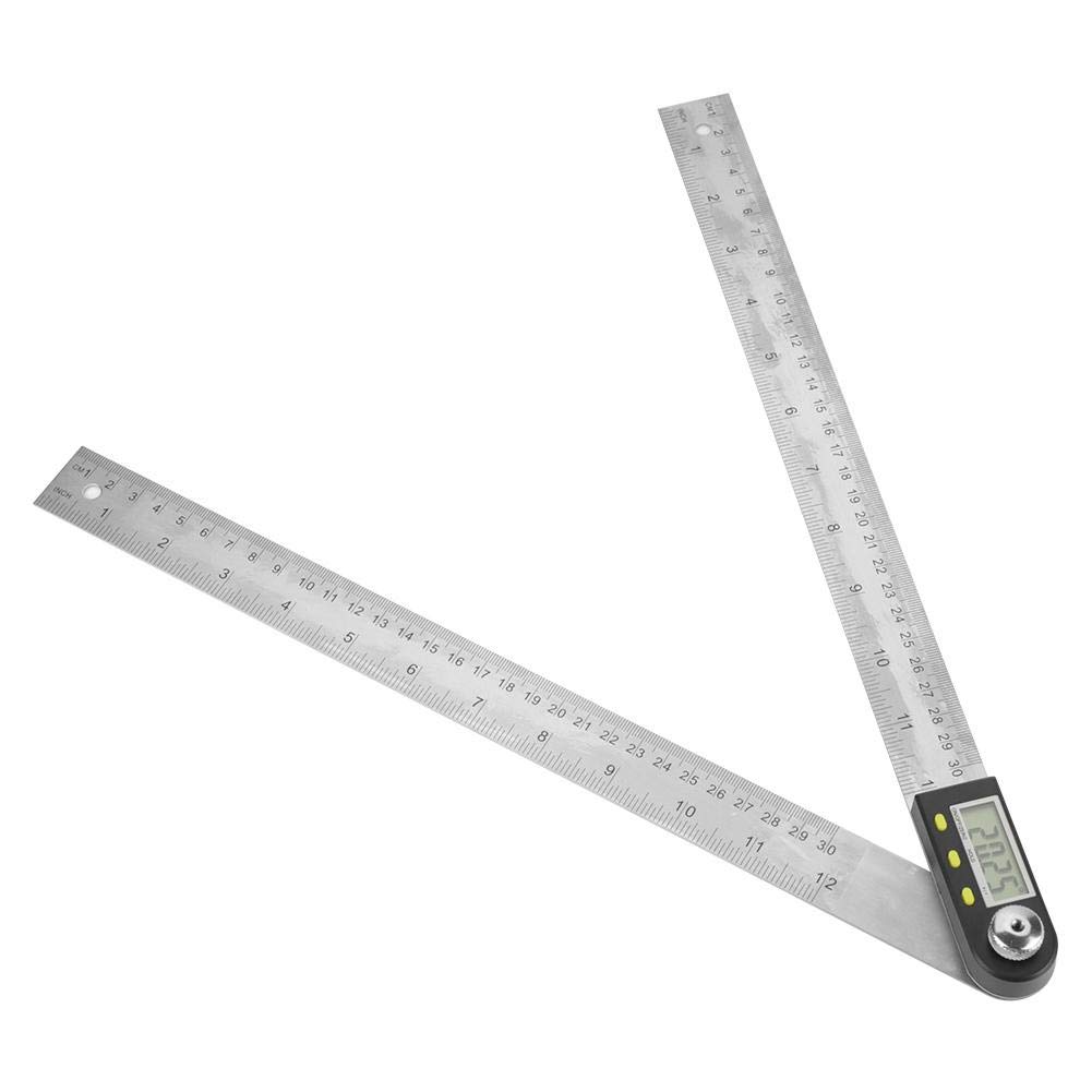 Règle de rapporteur 360 degré de rapporteur 0-300mm rapporteur électronique en acier inoxydable goniomètre numérique chercheur d'angle règle de jauge à onglets