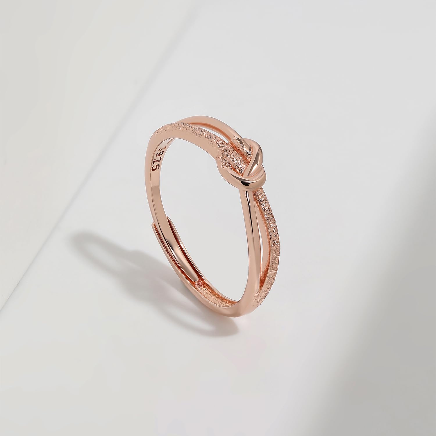 Meissa Knotenringe für Damen, 925 Sterling Silber Verstellbare Ringe Vergoldeter Statement Ring Mutter Tochter Knotenring Freundschaftsringe