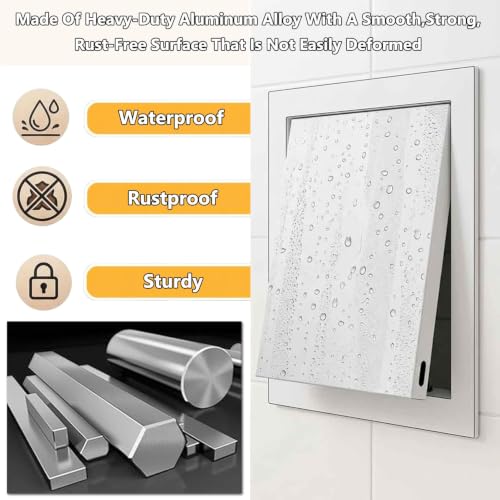 Trampilla de inspección de aluminio blanco con marco integrado para panel 5