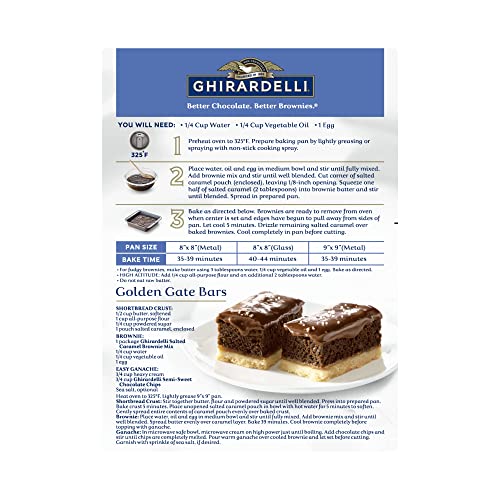 Image of GHIRARDELLI Salted Caramel Premium Brownie Mix, 16 Oz (Pack of 1)