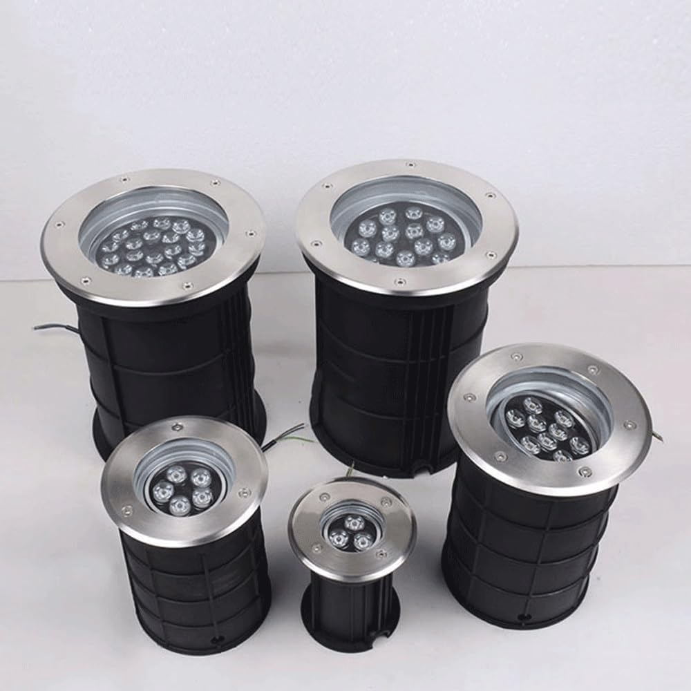 3/6/9/12/15/18W Outdoor Bright in-Ground Lights Rainproof LED Well Lights Ground Flat Pathway Lights for Driveway Deck Patio Yard Garden(9W,Blue Light)