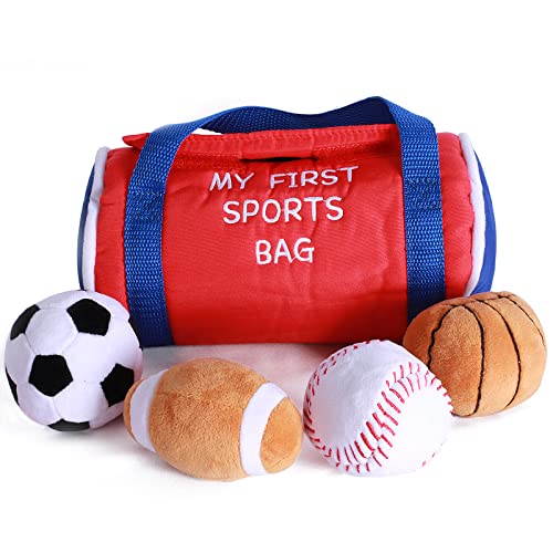 Image of Obami My First Sports Bag Baby, 4 Tiny Cloth Balls, Interesting and Rich Sport Balls for Early Education Baby Toy