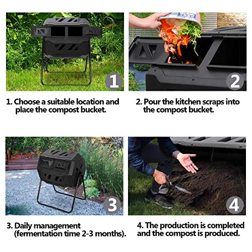 image for Nova Microdermabrasion Large Composting Tumbler 43 Gallon Capacity Com