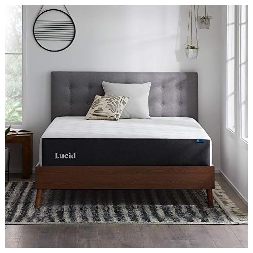 LUCID 12 Inch Queen Mattress – Plush Memory Foam Mattress – Bamboo Charcoal Foam – Gel Infused – Hypoallergenic Foam Mattress– Bed-in-A-Box- CertiPUR-US Certified