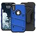 Zizo Bolt Series Compatible with iPhone X Case Military Grade Drop Tested with Screen Protector, Kickstand and Holster iPhone Xs Blue Black