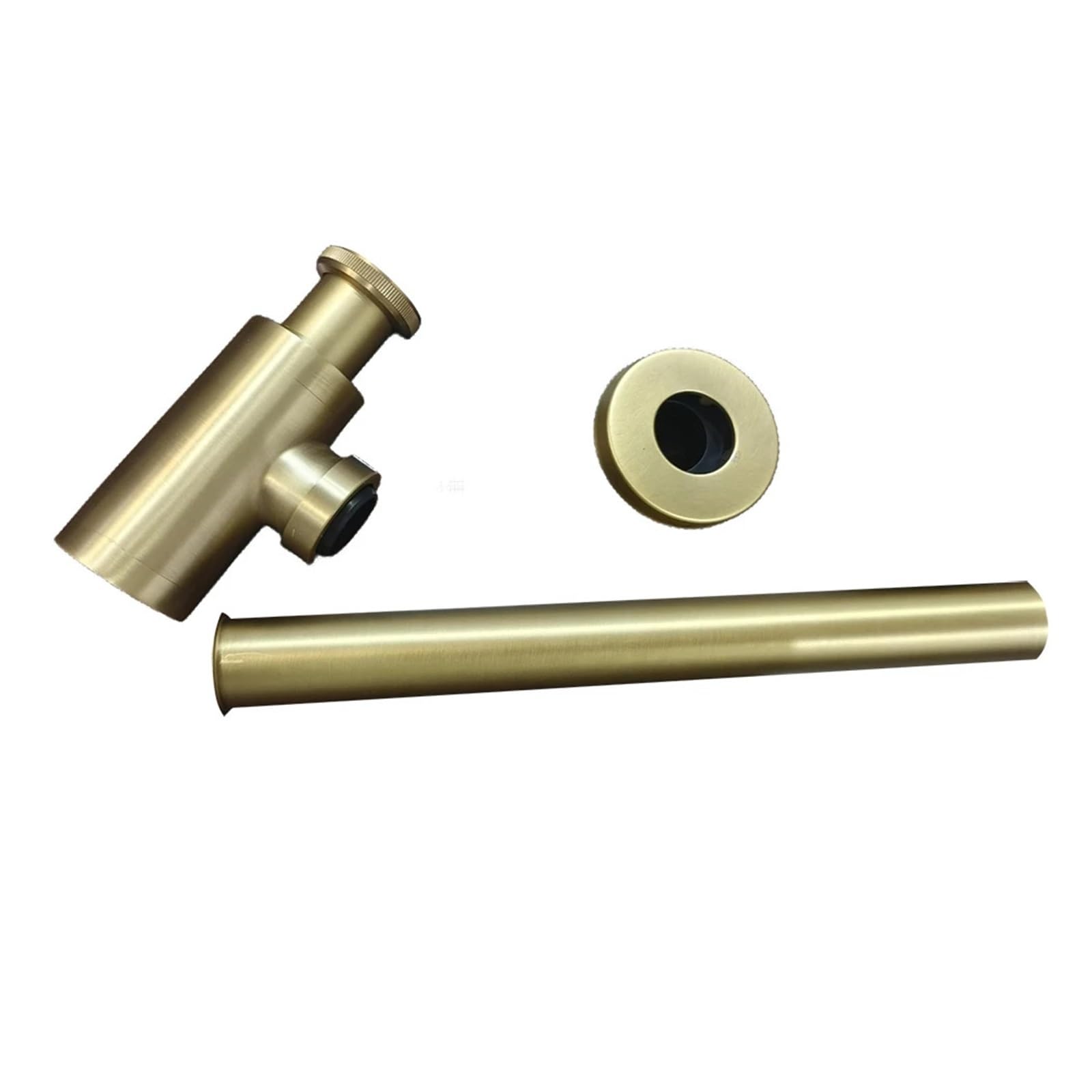 Bouteille de lavabo, plomberie, piège en P, Siphon d'évier salle bains, Kit tuyaux d'égout, corps laiton noir mat 1 pièces Pour Bain(Gold)