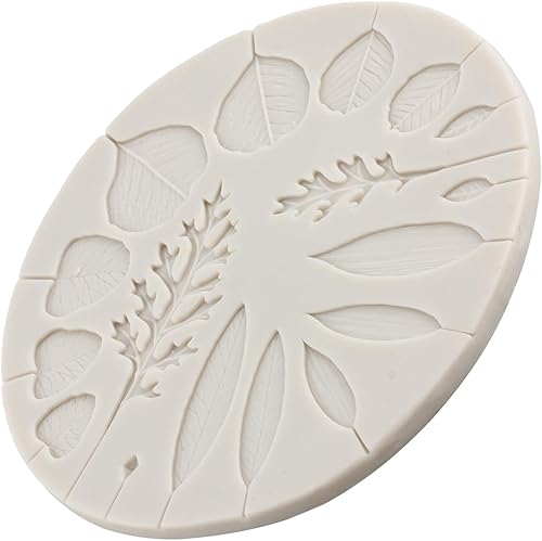 Miniatura 9 de MINFEIDMS Molde de follaje de invierno Molde de hojas de silicona para hojas de boda, molde de fondant de chocolate para decoración de pasteles,