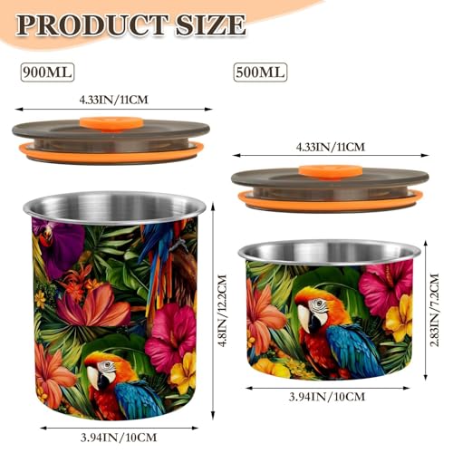 Contenedor de café con diseño de flores rojo y azul miniatura 3