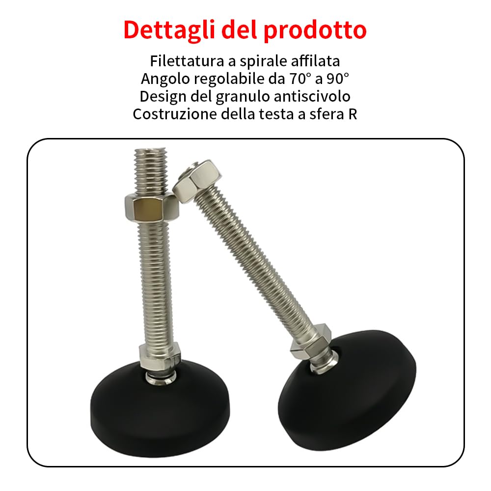 BORDSTRACT 4Pcs M8 Leveling Feet, Adjustable Threaded - View #2