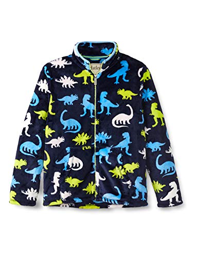 Hatley Boy's Fuzzy Fleece Jacket, Silhouette Dinos, 3 Years