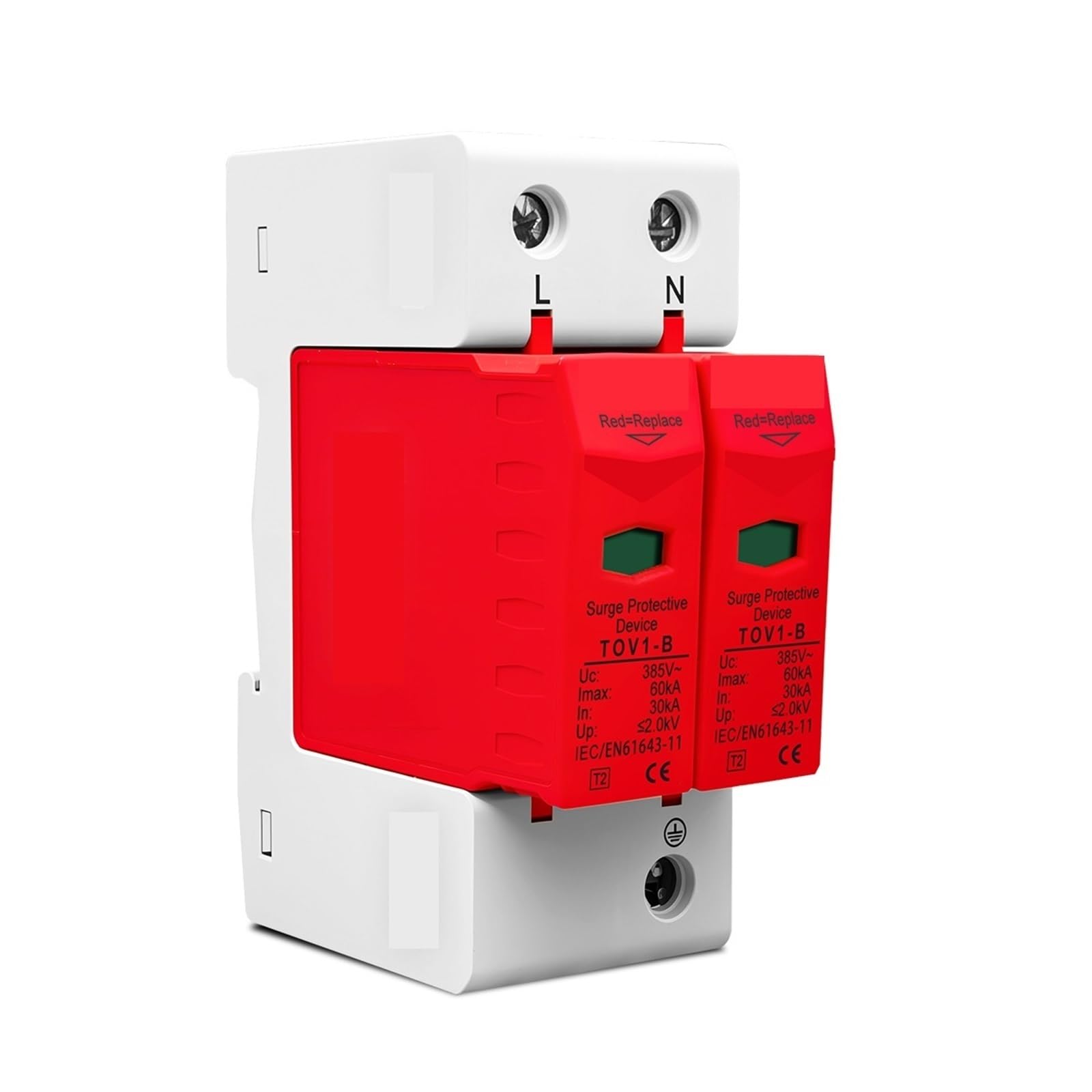 Dispositif de Protection contre les surtensions domestique AC SPD 2P, dispositif de Protection contre les surtensions basse tension 10-20kA 20-40kA 30-60kA 275V 385V 420V