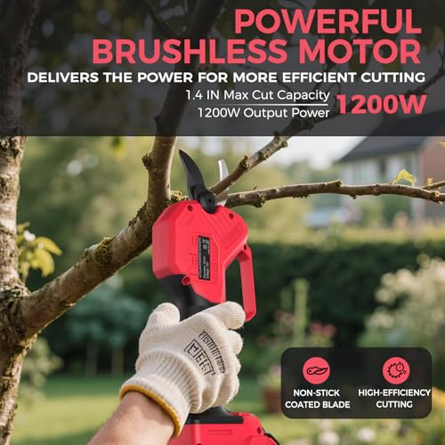 Image of Electric Pruning Shears for Milwaukee M18 Battery, Cuts up to 1.4 Inches