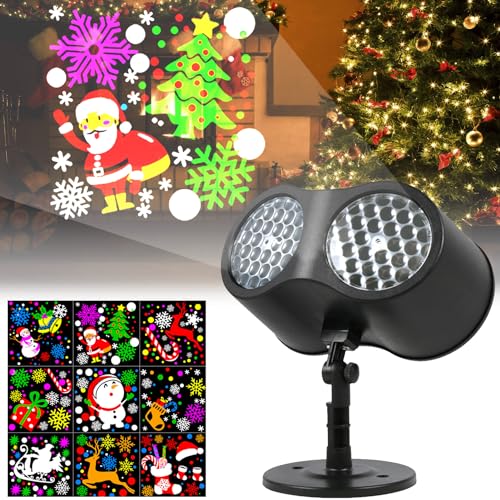 TaimeiMao Lámpara de proyector LED de Navidad, 16 patrones de luz, árboles de Navidad, Papá Noel, muñecos de nieve, etc. Proyector de Navidad, luces de proyector de Navidad, decoración de Navidad