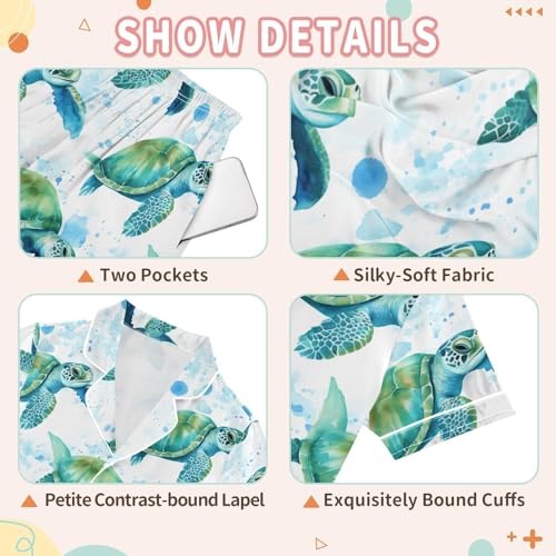 senya Daisy Green Hamster Satin Summer Pajama Sets Silk Short Sleeve Button Down Sleepwear3