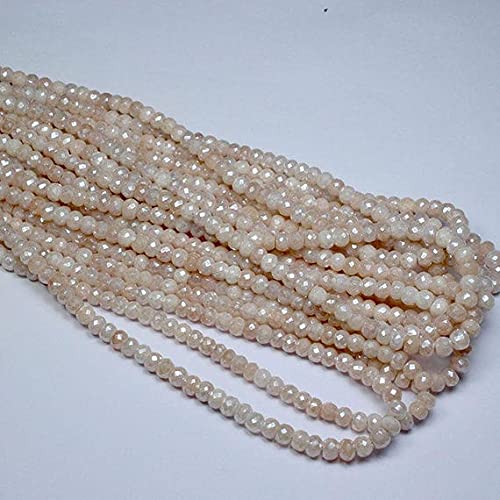 Quartz roundel faceted beads LKBEADS rose pour création bijoux
