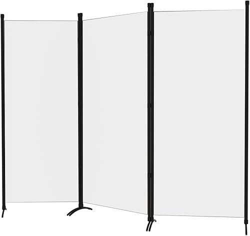 Divisor de habitación, pantalla de privacidad de 3 paneles, marco de acero portátil con gancho y bucle para el hogar, oficina, aula, estudio,