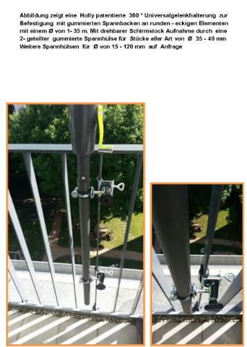 Preisvergleich Produktbild 360 ° Universalgelenkhalterung ® zur Befestigung von Schirmstöcken bis 45 mm