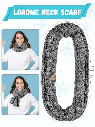 Winter Beanie Hat Scarf Gloves, Warm Fleece Knit Winter Hats Touch Screen Gloves Neck Scarf Set Winter Gifts for Unisex Adult