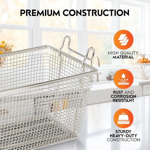 Cuisine Ready Deep Fryer Basket | 4-Pack | Commercial Fry Basket with Handle | 13.25" x 6.5" x 5.9" | Heavy Duty Restaurant Quality by Cuisine Ready - Image 4