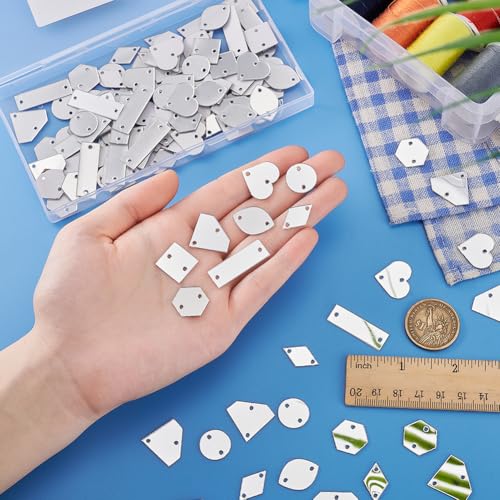 Cuentas de espejo acrílicas para coser PH PandaHall, mini mosaicos irregulares, 240 piezas 4