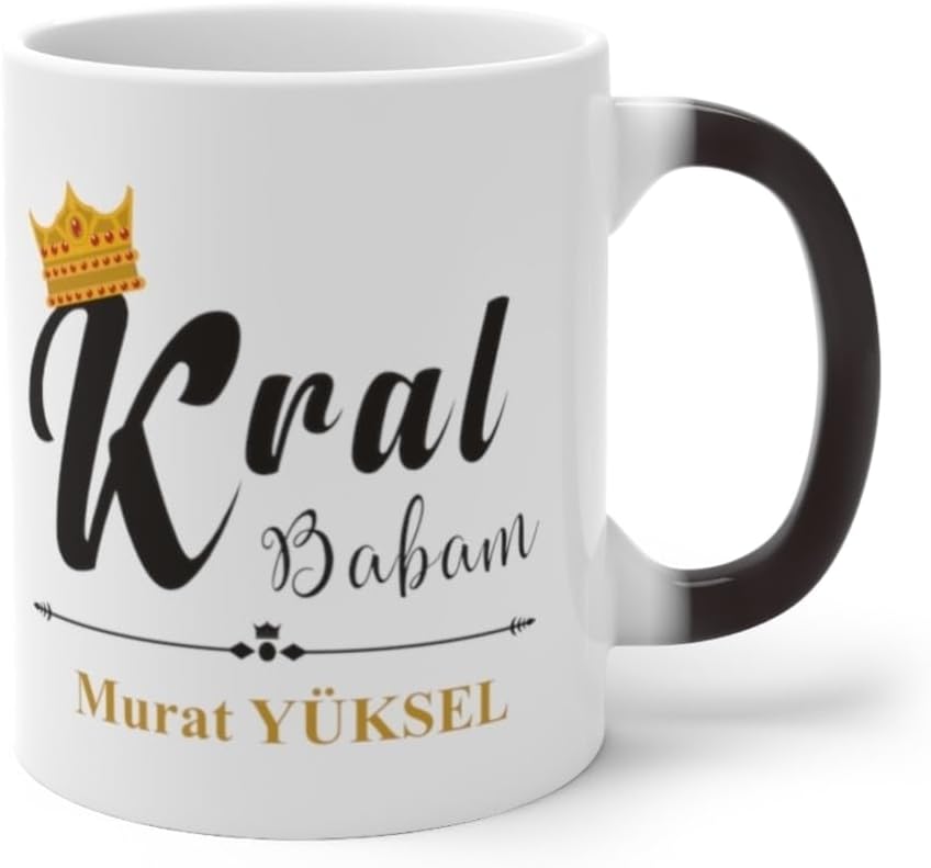 Babalara Özel Isim Ve Resim Baskılı Kral Babam Seramik Bardağı,babalar Günü Hediye