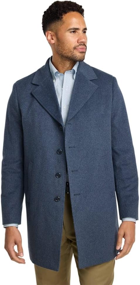 Paul Fredrick Men's Wool Blend Topcoat Blue 3X Large Tall - Image 4
