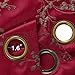 jinchan Floral Curtains Embroidered Curtains for Living Room 84 Inch Long Faux Silk Curtains Burgundy Red Grommet Top Flower Patterned Drapes Light Filtering Curtains Window Curtain Set 2 Panels
