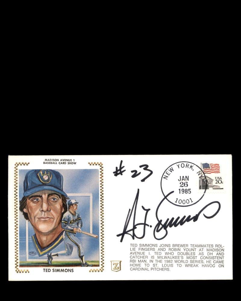Ted Simmons JSA Coa Hand Signed 1985 FDC Cache Autograph