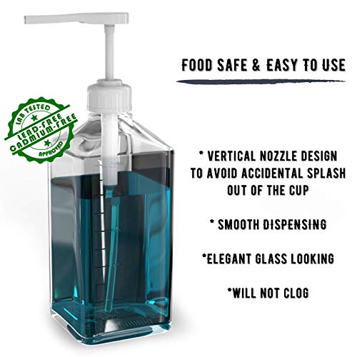 Mouthwash Dispenser Glass Decanter, 37Ounce Mouth Wash Pump Bottle