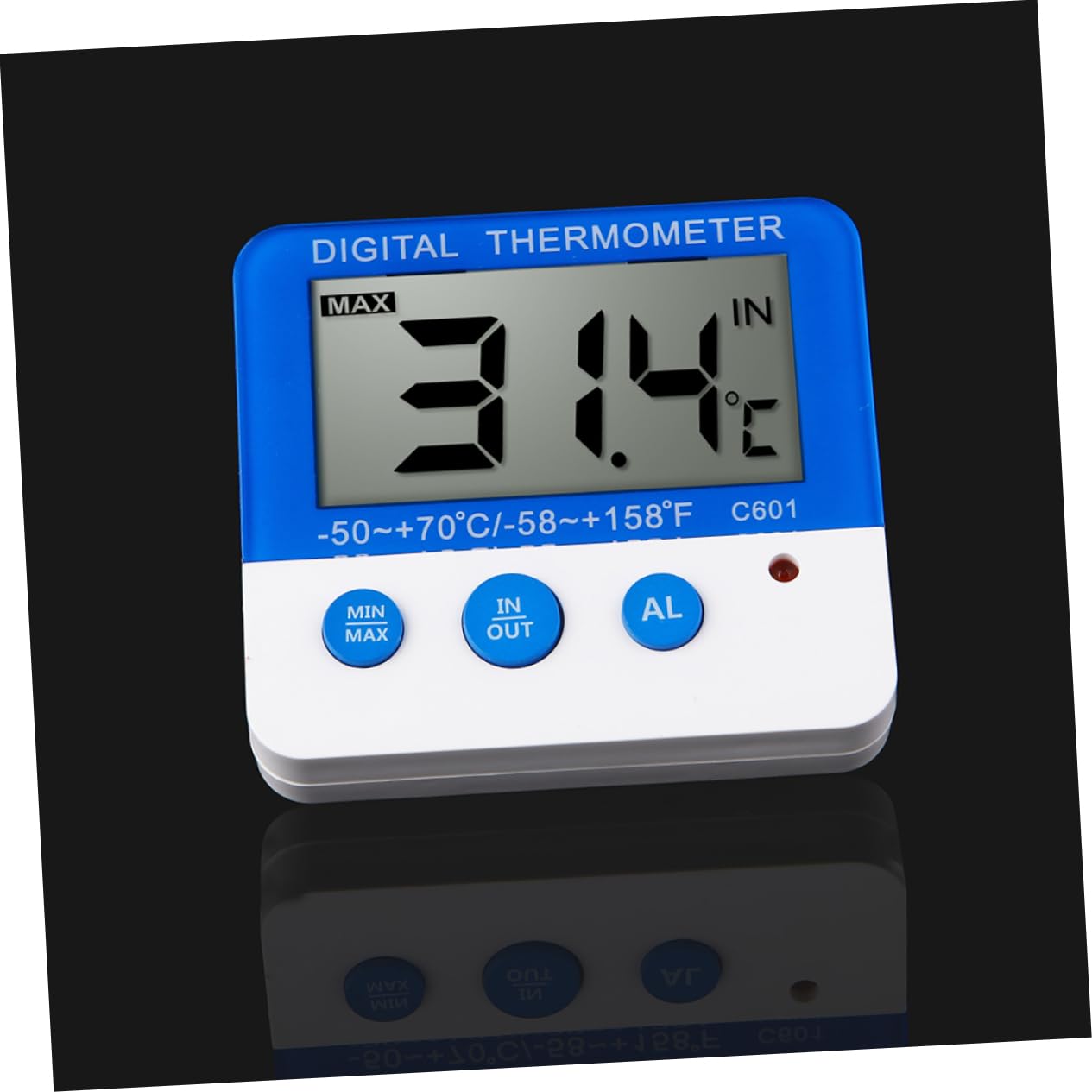 MAGICLULU 2pezzi Termometro Digitale Per Interni Ed Esterni Con Allarme Temperature Massime e Display Led Per Frigorifero e Congelatore Blu e Bianco
