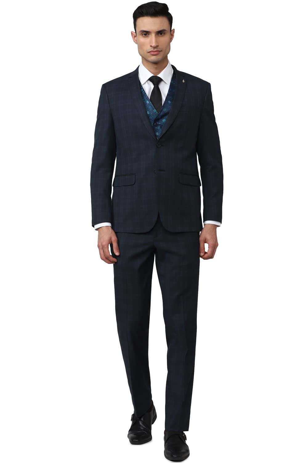 van heusen Men's Polyester Blend Four Piece Suit-Dress Set (VHSUCSLFS84574_Navy-picture-30