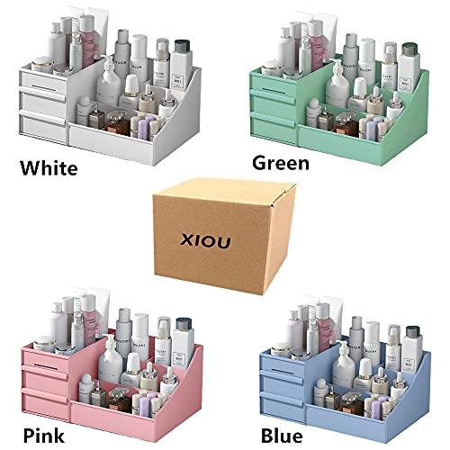 XIOU Makeup Desk Organizer with Drawers - Countertop Organizer for Cosmetics, Vanity Holder for Lipstick, Brushes, Lotions, Eyeshadow, Nail Polish and Jewelry (White) by XIOU - Used condition - Image 9