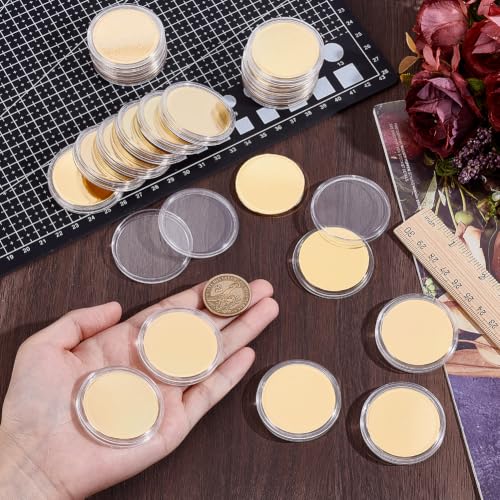 Monedas de desafío para grabado láser OLYCRAFT de 40 mm, lote de 30 piezas doradas en blanco 4