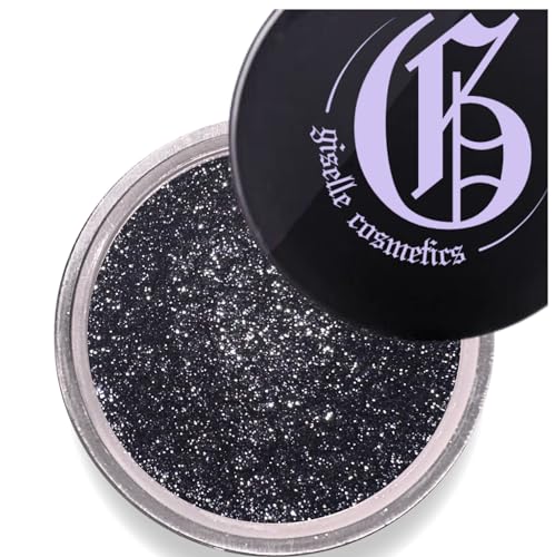 Giselle Cosmetics Diamond Dust Loose Powder Eyeshadow - Non Toxic, Organic Mineral Eye Shadow Palette with Shimmer, Glitter & Iridescent Shades - Moondust, Grey, Black & Light Grey Pigments