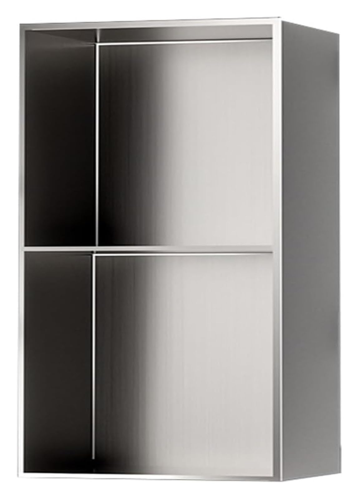 QUSYZD Stainless Steel Shower Niche, Multi-Level Recessed Toiletry Storage Shelf for Bathroom Kitchen Bedroom Living Room, Easy Installation,Gray,28x90x12.5cm,Black-28x70x12.5cm