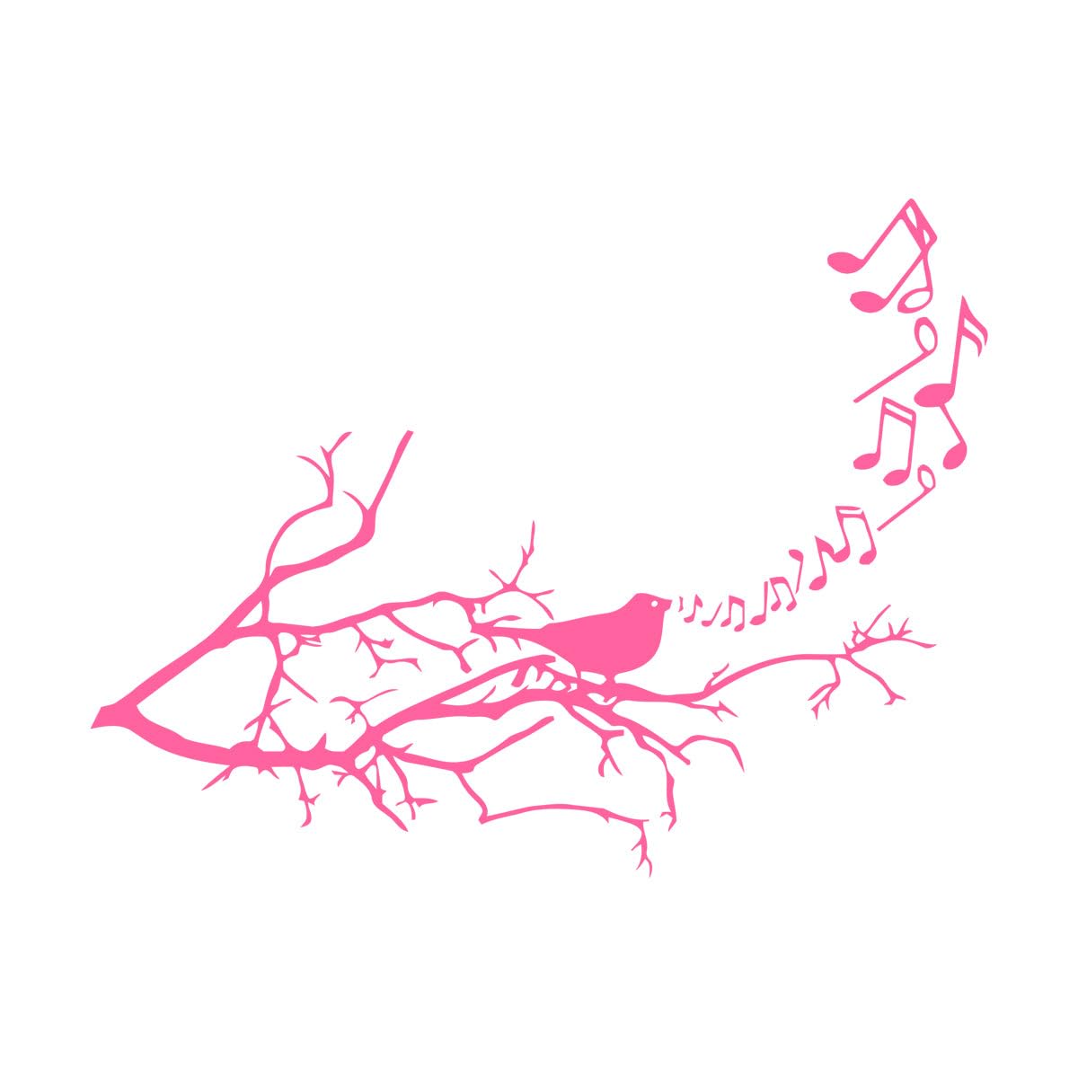 Cartoon Music Note Tree Bird Wall Sticker Kids Room Playroom Musical Note Branch Tree Wall Decal Nursery Bedroom Small - 43x56cm — image 1